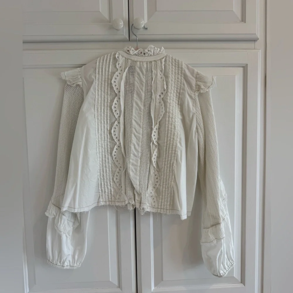 We The Free Women's White Lace Blouse